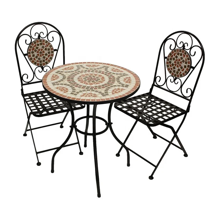 European Design 60cm Diameter Folding Table Waterproof Cushion for Garden Balcony Terrace Veranda or Courtyard Use details