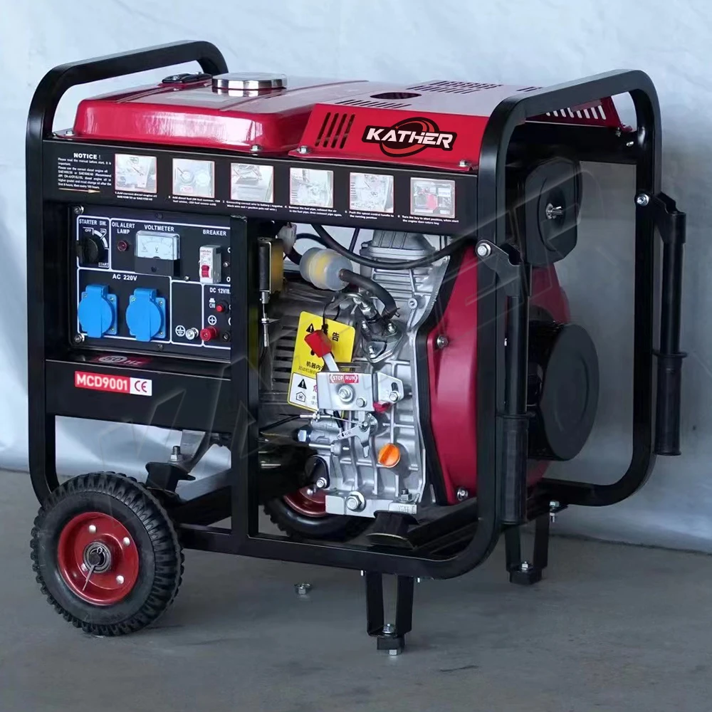 KATHER 3000 W 3 kW 5 kW 8 kW 10 kW generátor na naftu otevřené konstrukce s napětím 230 V 380 V 50 Hz měděný alternátor jednofázový třífázový