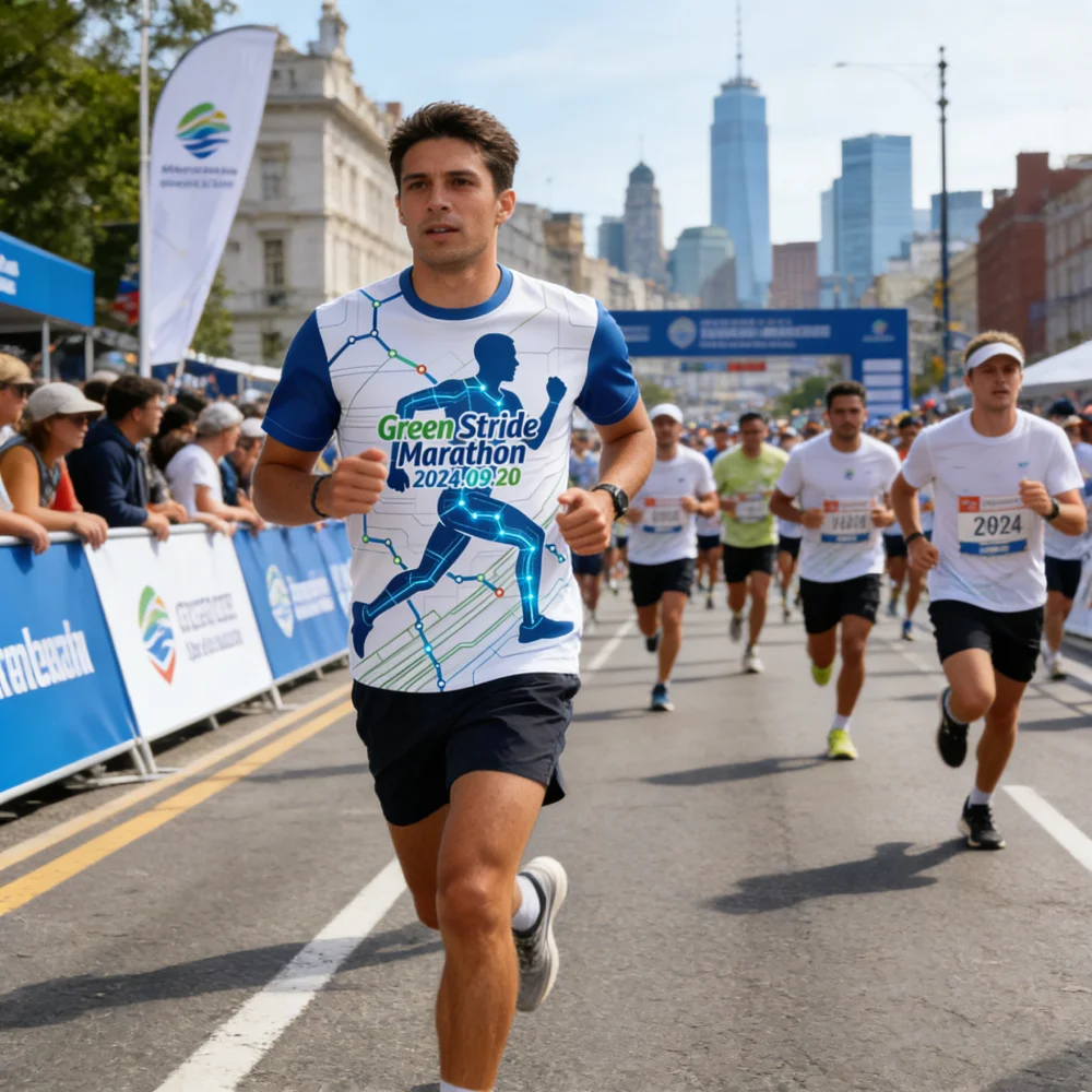 High Performance Knitted Dry Fit Race Shirts 5K 10K Marathon Custom Logo Quick Dry Running T-shirts Sports Wear