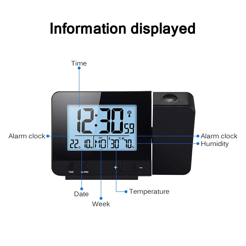 CHEETIE CP133 Infrared Control Sleep Wall Monitoring Time Watch LED Digital Projection Alarm Clock