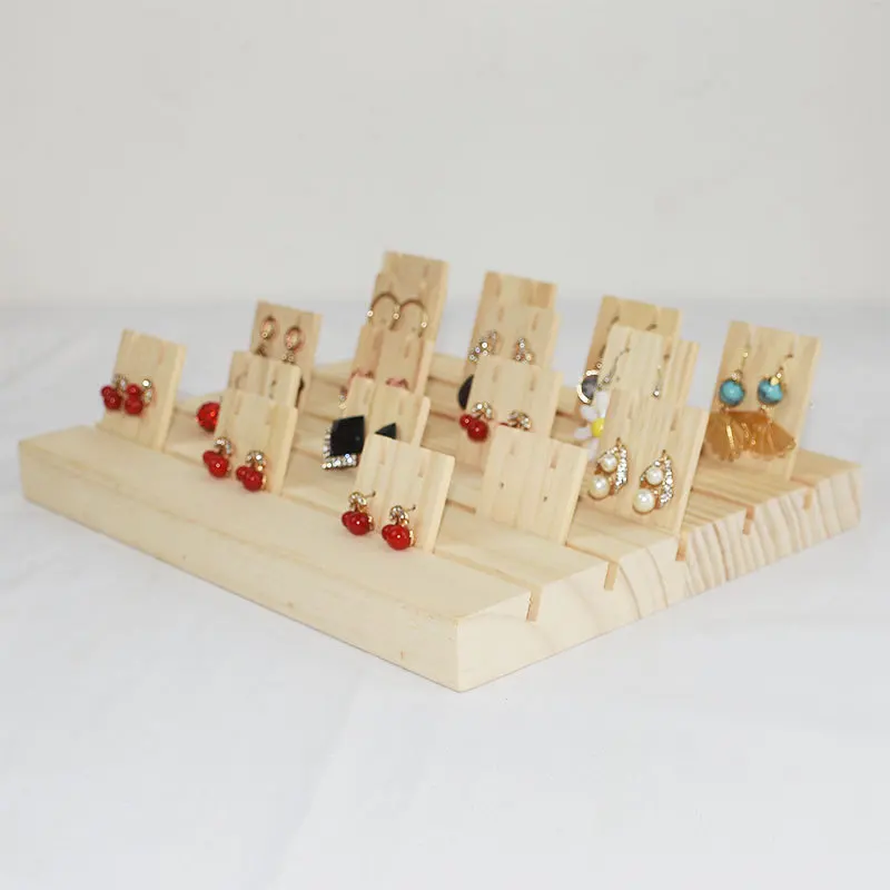 Wholesale Tabletop Ring Organizer Wooded Earing Card Display Holder