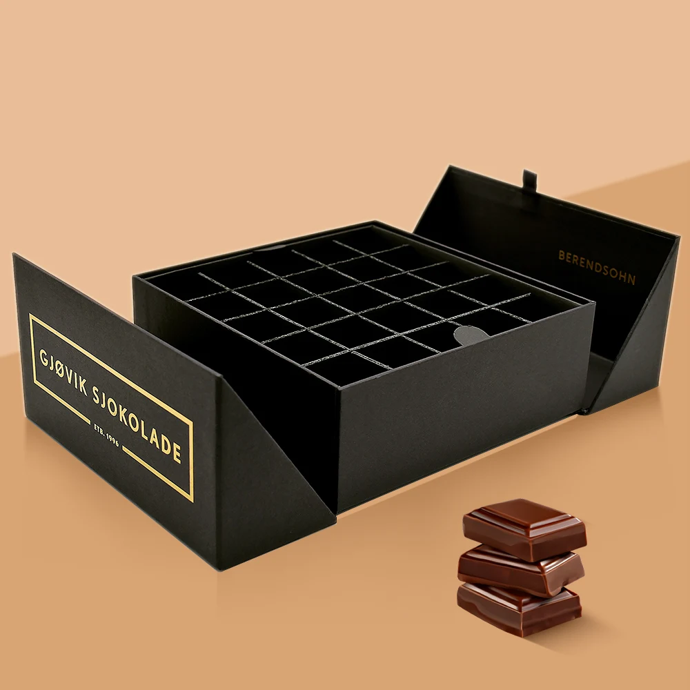 ISO9001 New Design Custom Logo Printed Rigid Gift Cardboard Embossed UV Coating Magnetic Chocolate Package Packaging Gift Box factory