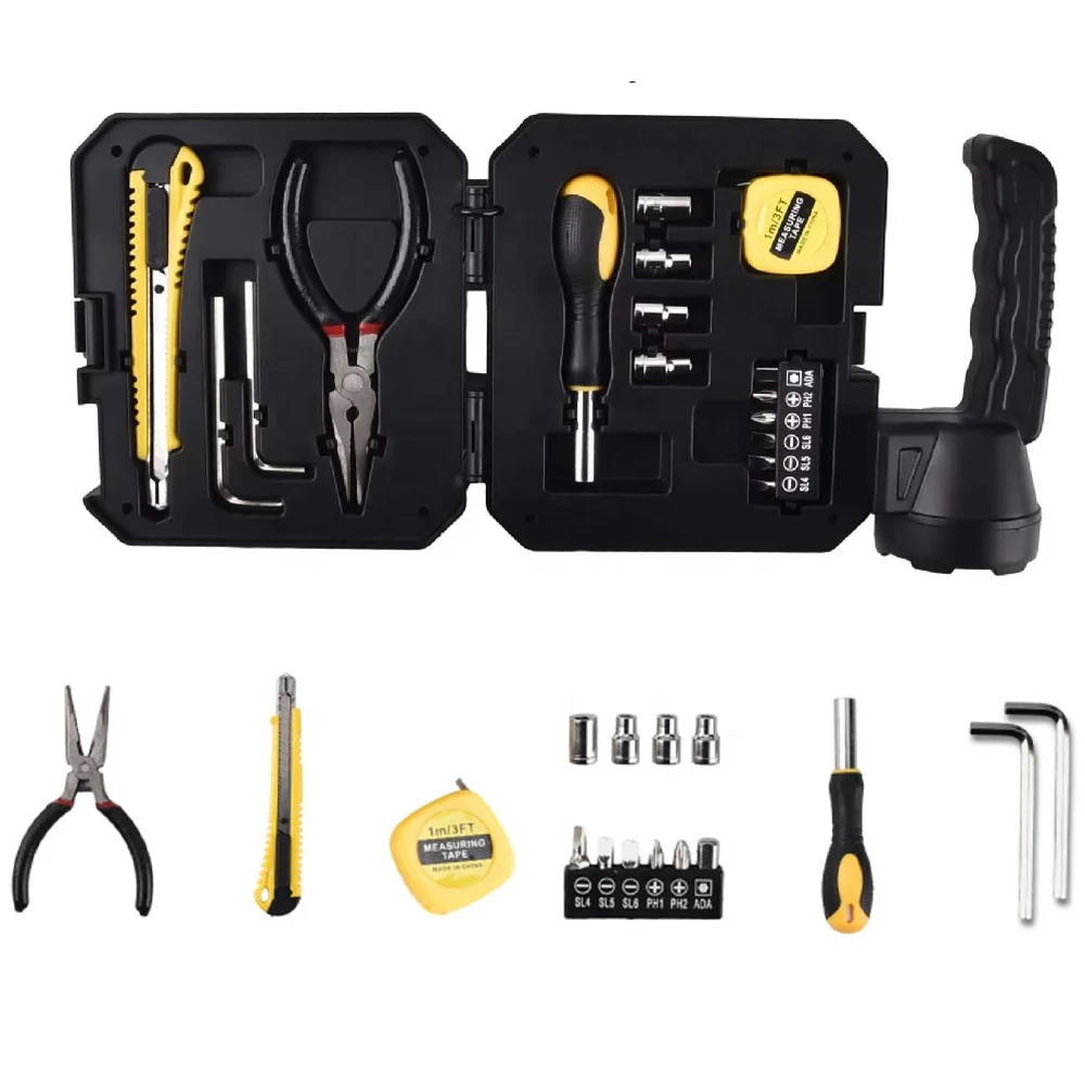 COB LED Search Light With Tools Set Solar Charging LED Work Light with Tool Kit Emergence Flash Portable LED Light