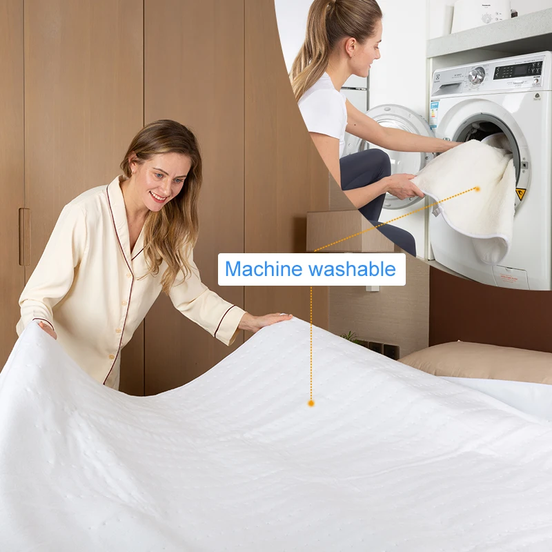 Competitive  Home Heater Fast Heating Electric Underblanket  Super Polar Fleece Heated Blanket with Elastic Cord
