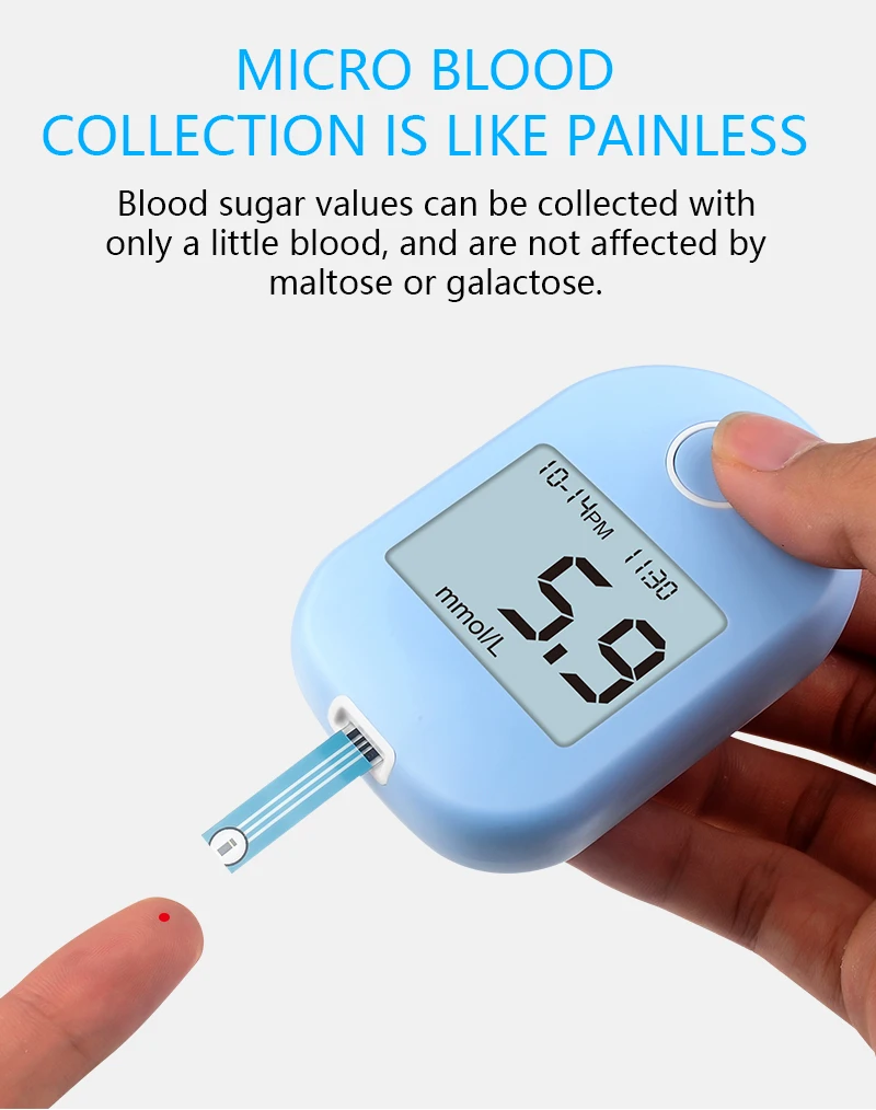 Portable Digital Glucometer Blood Smart Sugar Glucose Meter