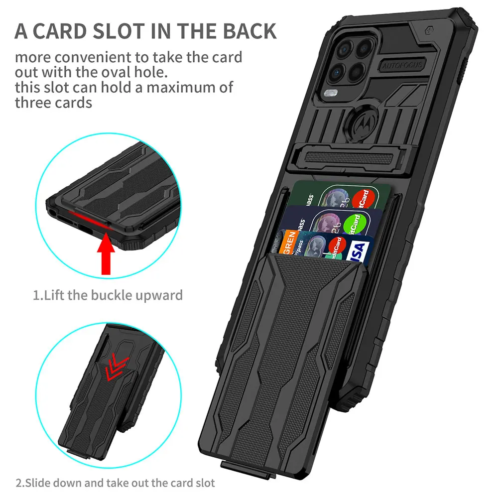 Laudtec Sjk961 Shockproof Phone Case Folding Holder Card Skin Friendly Shell Camera Lens Protection For Motorola G Stylus 5G supplier