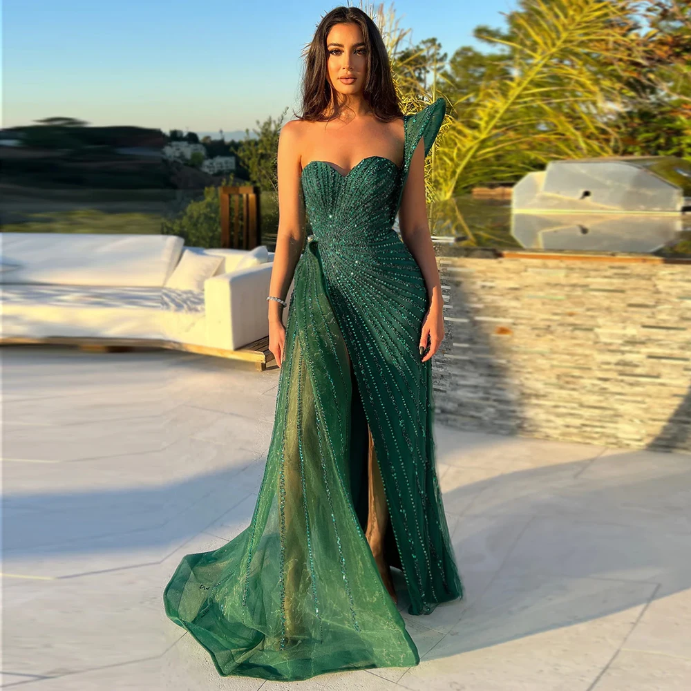 Luxury Emerald Green One Shoulder Evening Dresses for Women High Slit Long Mermaid Formal Gowns 3D Pattern Pleat SZ201-1| Alibaba.com Luxury Emerald Green One Shoulder Evening Dresses for Women High Slit Long Mermaid Formal Gowns 3D Pattern Pleat SZ201-1| Alibaba.com