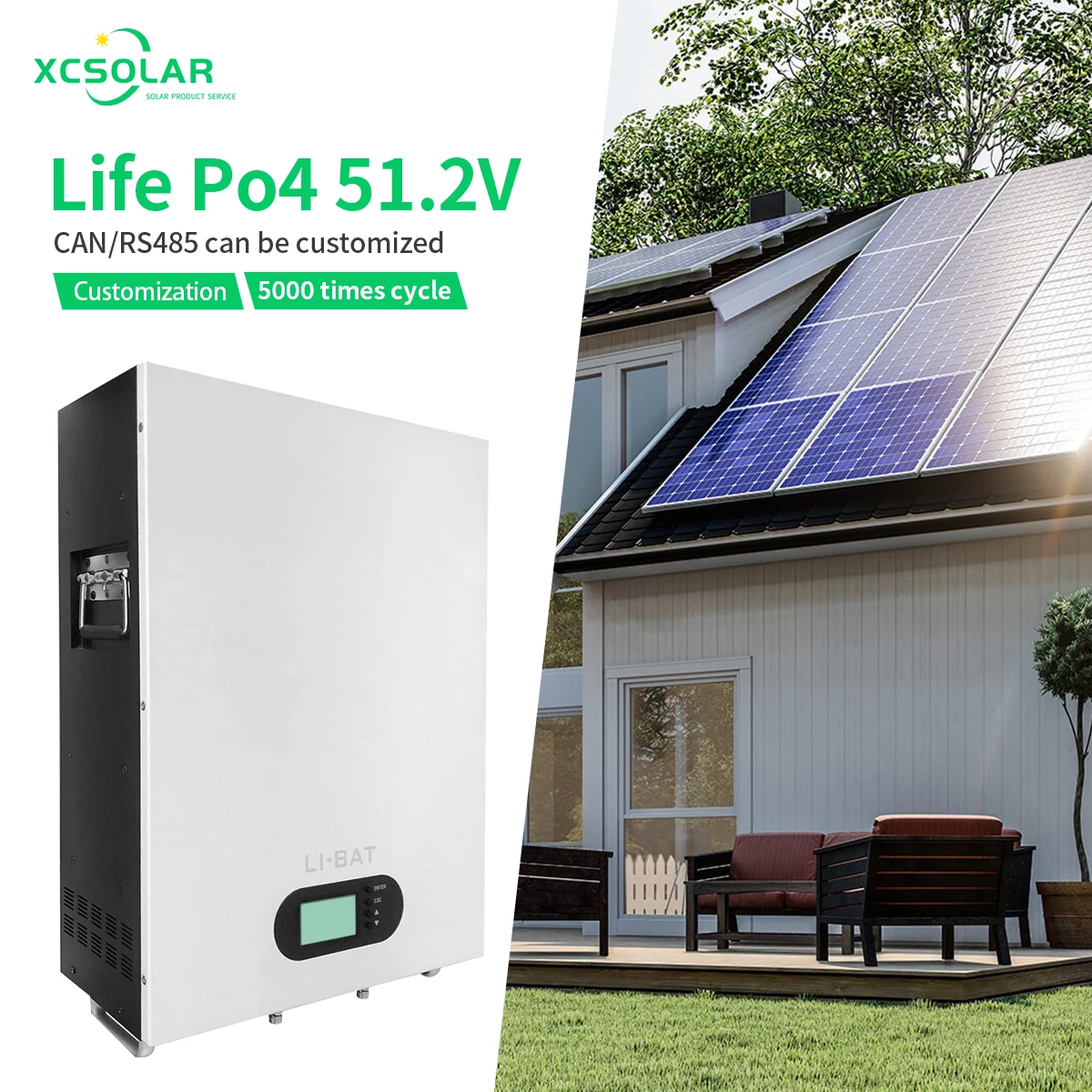 Home Lithium Lon  48V 51.2V 100Ah 150Ah  200Ah Lithium Solar Battery For House Solar System