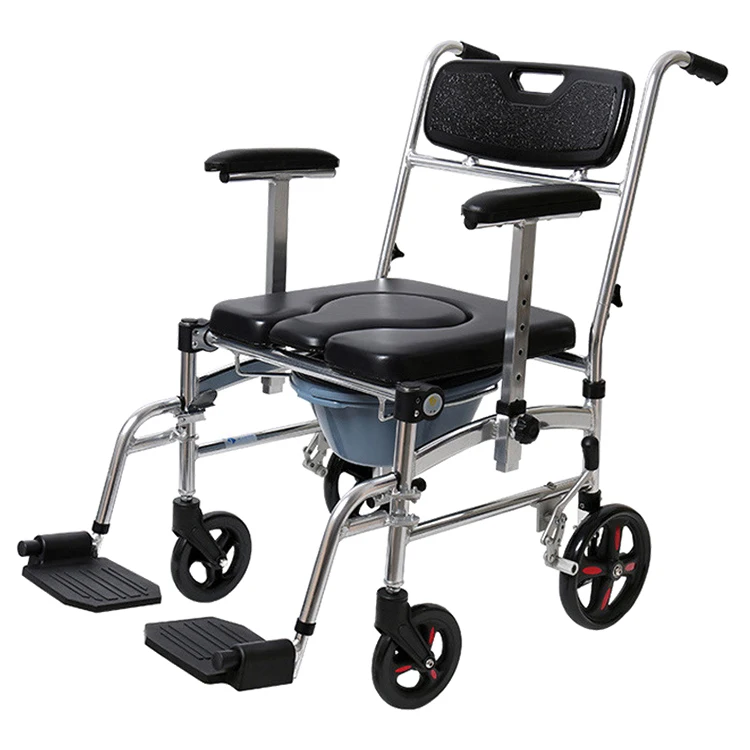 wheelchair with toilet seat