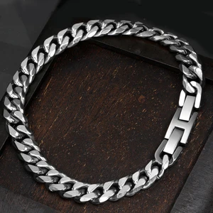 9mm High Polished Jewelry Men Stainless Steel Cuban Curb Chain TIZTI Bracelet