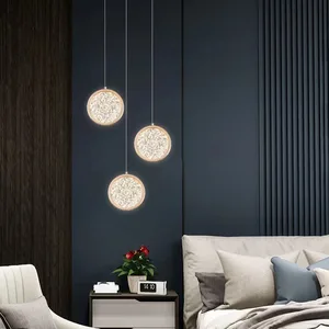 JACKSUN Bedside Pendant Light Modern Minimalist Bar Pendant Light Golden Light LED Suspension Pendant Ceiling Hanging Light