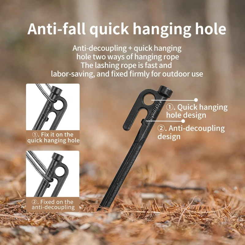 Naturehike outdoor camping accessories High Strength Tent Pegs Stakes Stainless Steel ground nail