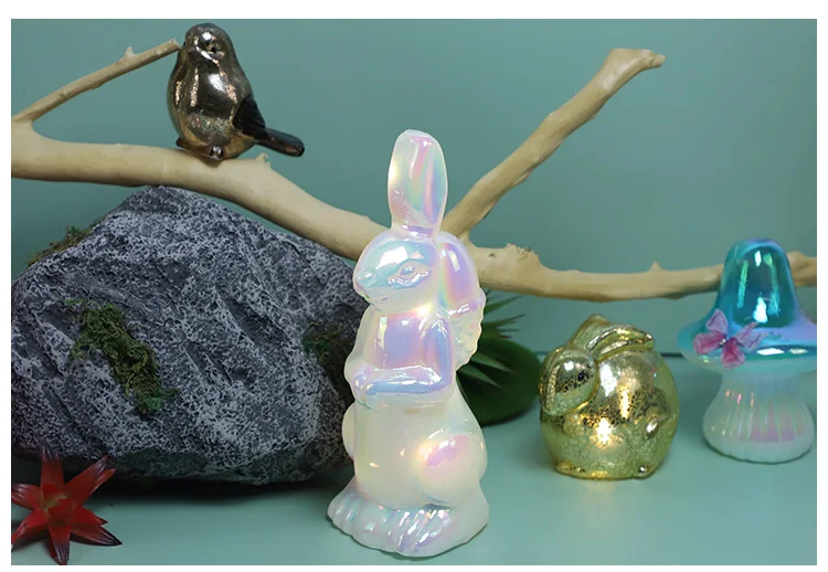 Easter rabbit glass decoration spring home decoration rabbit gift rabbit ornaments Easter bunny home decor gifts details