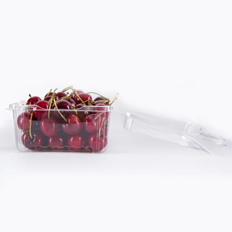 Eco-friendly Custom Vented clear Plastic Strawberry Packaging Box 250g 500g Fresh Fruit Clamshell Container Rpet Punnets
