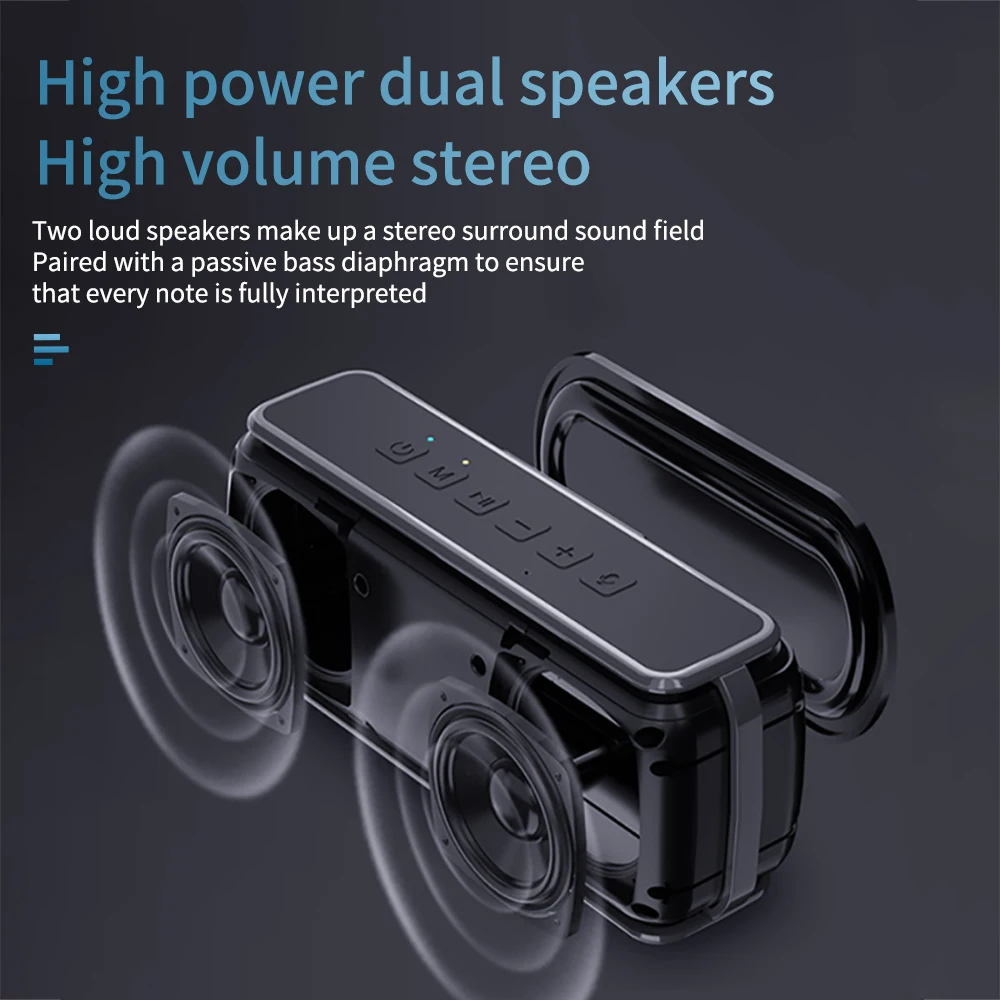 V7 PRO Bluetooth Speaker with Dual Pairing, Surround Sound, TF