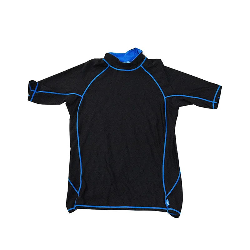 Good Price Mens Short Sleeve Compression Swim Shirt Plain Color Upf50