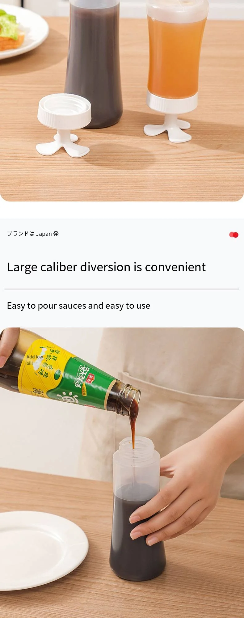 Home commercial kitchen oyster sauce bottle inverted squeeze bottle salad sauce ketchup dispenser bottle oil pot soy sauce factory