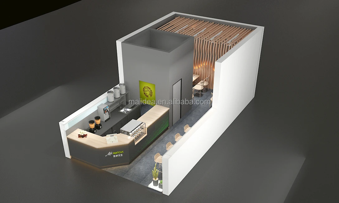 Small Size Bubble Tea Interior Design - Shop Layout & Bar for Sale