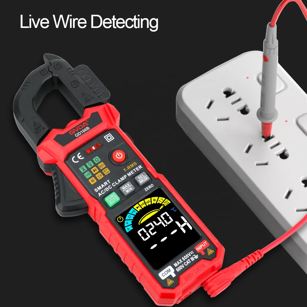 GVDA Digital Clamp Meter AC/DC True MS Multimeter Anto-Ranging Tester Current Clamp Digital Ammeter Clamp Meter