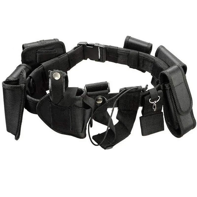 Outdoor Training High Density Material Multifunctional Waist Belt Waistband Tactical Belt with Pouches Waist Support Holster Bag