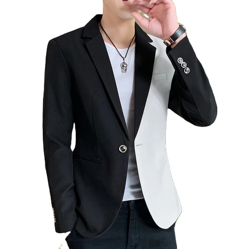 Men M~ 2xl 3xl Small Suit Male Korean Version The Self-cultivation  Turn-down Collar Chinese Tunic Casual Suit Thin Jacket Youth - Buy Suits  Slim Fit