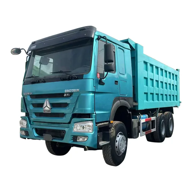 Hot selling used howo export red dump trucks 375hp 371hp  urban construction waste truck 6x4 garbage carrier heavy duty truck