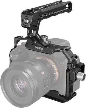 SmallRig A7 IV Cage with Top Handle and Clamp, Basic Kit for Sony Alpha 7R V/Alpha 7 IV/Alpha 7 S III - 3668