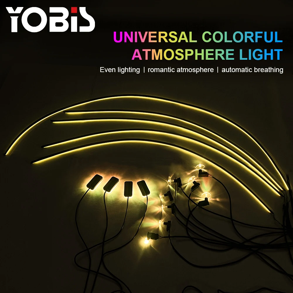 TABEN Bande Lumière Ambiance Voiture 8m Fibre Optique RGB – Contrôle APP & Télécommande – 16M Couleurs Intérieur Auto