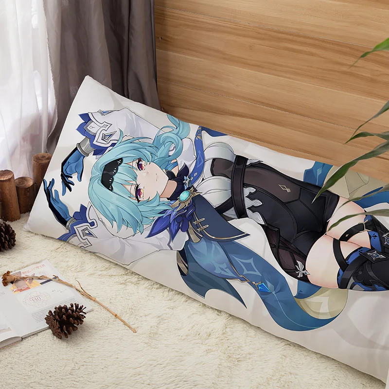 Housse De Coussin Genshin Impact EULA - Dakimakura Imprimé Double Face En Peluche Courte - Plusieurs Tailles