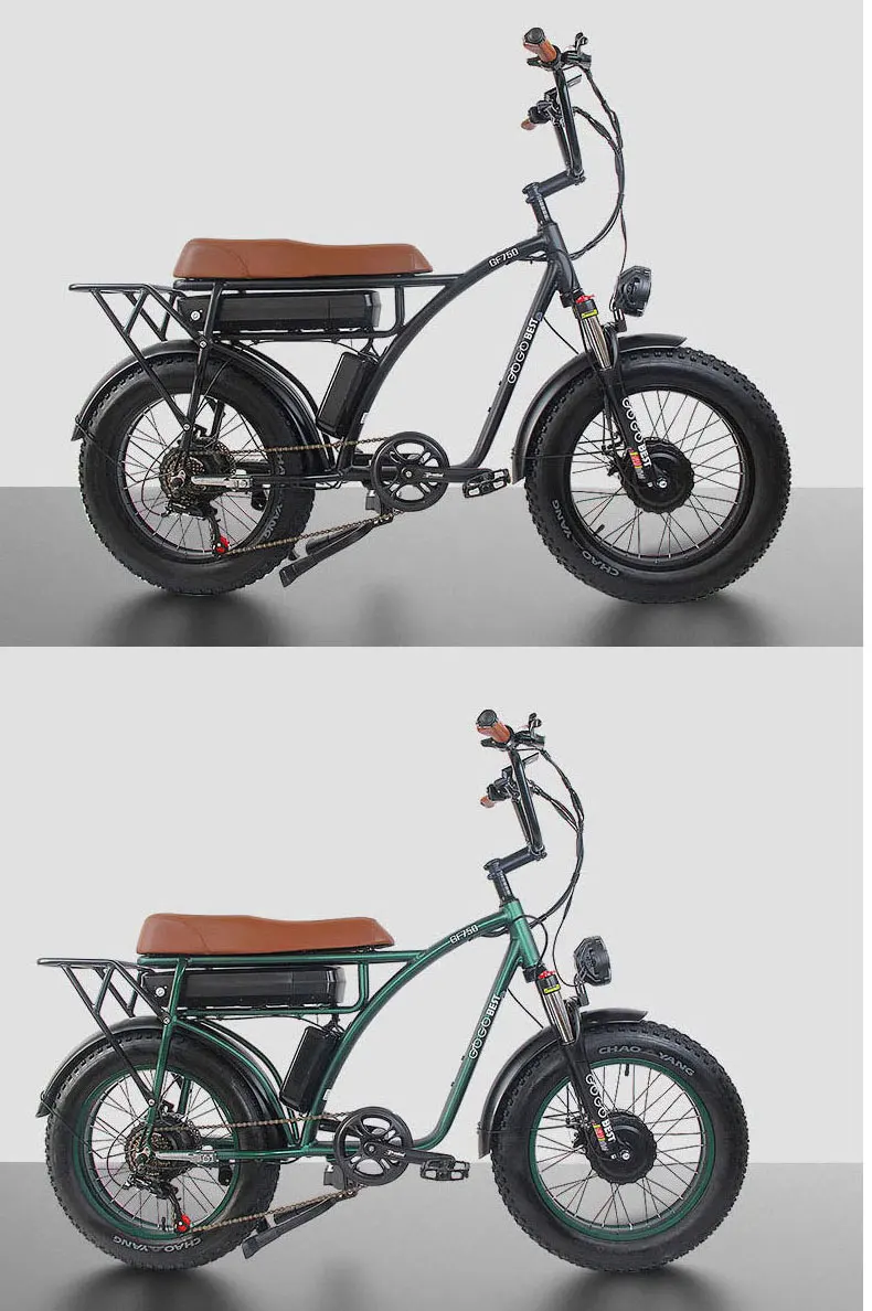 Go Go Best Gf750 Electric Bicycle Retro Vintage 20inch Long Seat Ebike