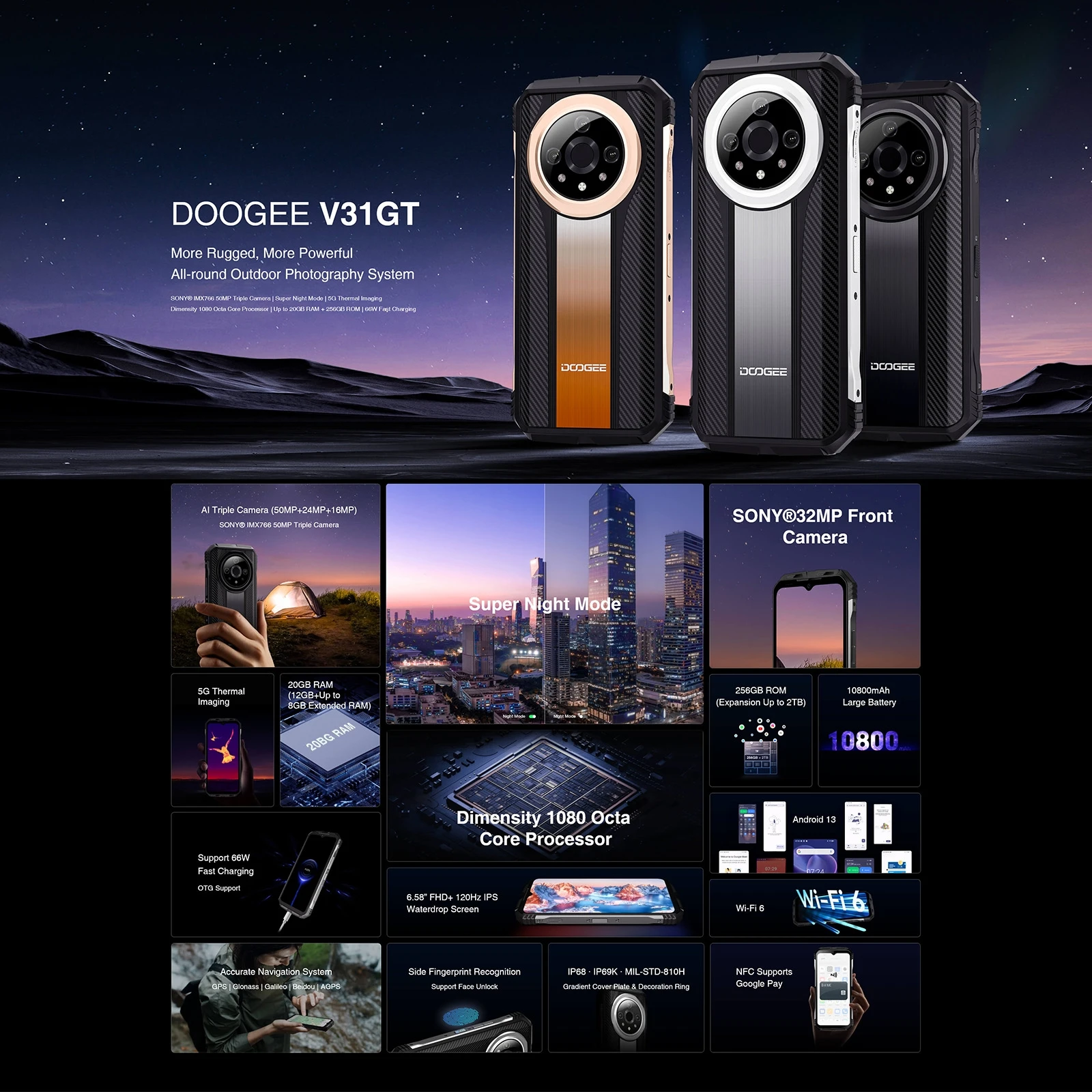 DOOGEEV31GTサーマルイメージングカメラ10800mAhバッテリー DOOGEEV31GTサーマルイメージングカメラ10800mAhバッテリー