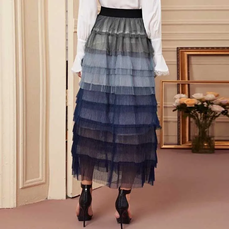 Fashion New Arrival Latest Design Customized Woman Casual Ombre Layered Tutu Skirt