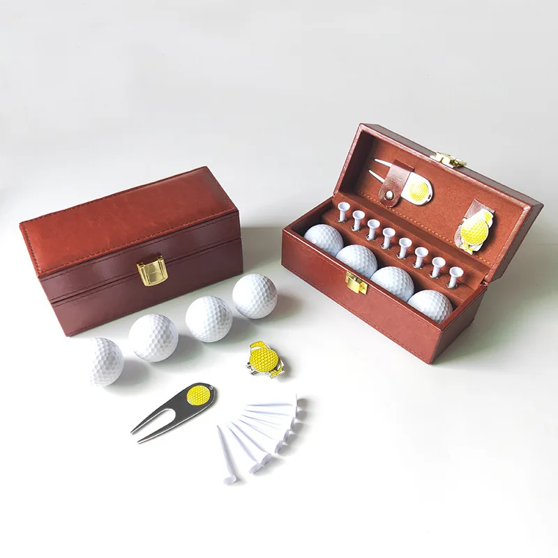 Custom Pu Leather Golf Ball Accessories Gift Set Box Case Buy Golf