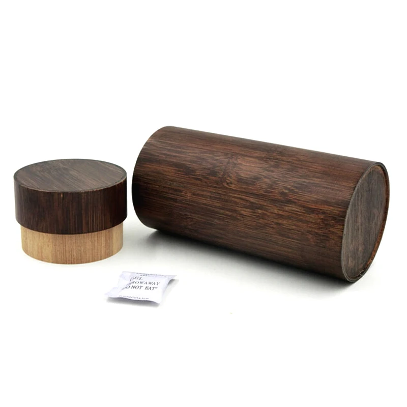Fancy Round Bamboo Box for Tea and Coffee Packaging - Customizable  Cylindrical Tube, Eco-friendly Wooden Design