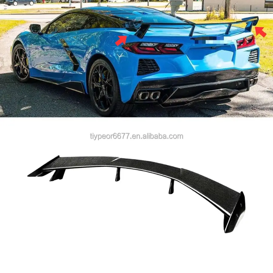 product tiypeor rear spoiler wing for chevrolet corvette c8 2020   2024 muscle racing car exterior accessories bumper fender-3