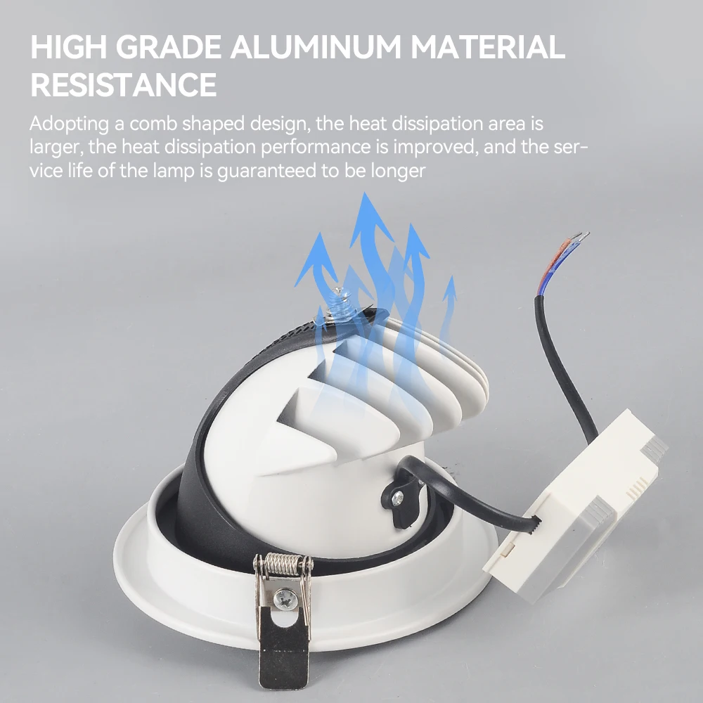 Modern 20W Led Gimbal Downlight Embedded Elephant Trunk Ceiling Lamp for Gallery Mall Store Exhibition Lighting Fixture