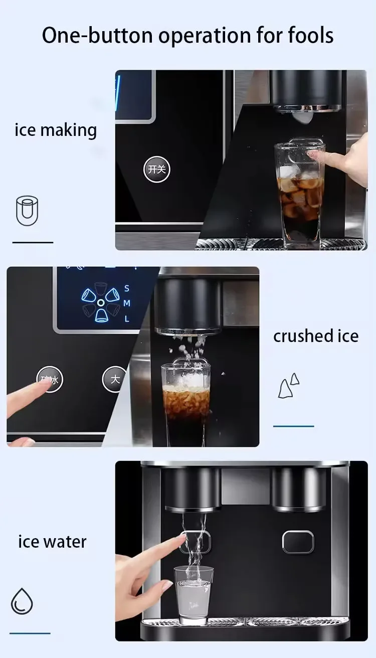 REYES 18kg Three Function Electric Water Cooling Round Ice Crusher