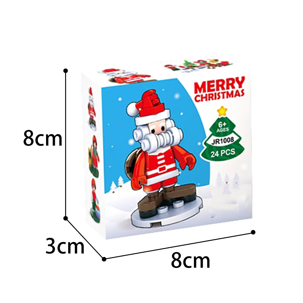 2024 Mini Cute Christmas DIY Bricks Puzzle Toys Decoration Xmas Santa Jigsaw Educational Christmas Building Blocks Kids Toys