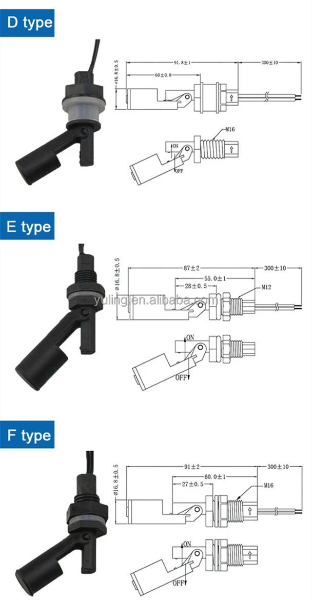 Automatic Liquid Floating Fuel tank Plastic Level Switch
