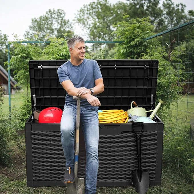 Modern Design Plastic Rattan Storage Containers for Outdoor