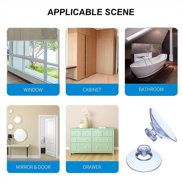 PVC Clear Bathroom Suction Cup with Top and Side Pilot Holes for Glass Table and Window Walls Customizable Cutting Processed