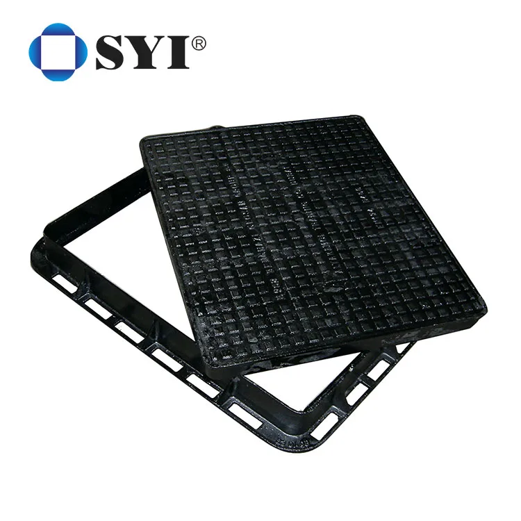SYI Black Bitumen Square Rectangular Round Single Double Seal Ductile Iron Manhole Cover Size