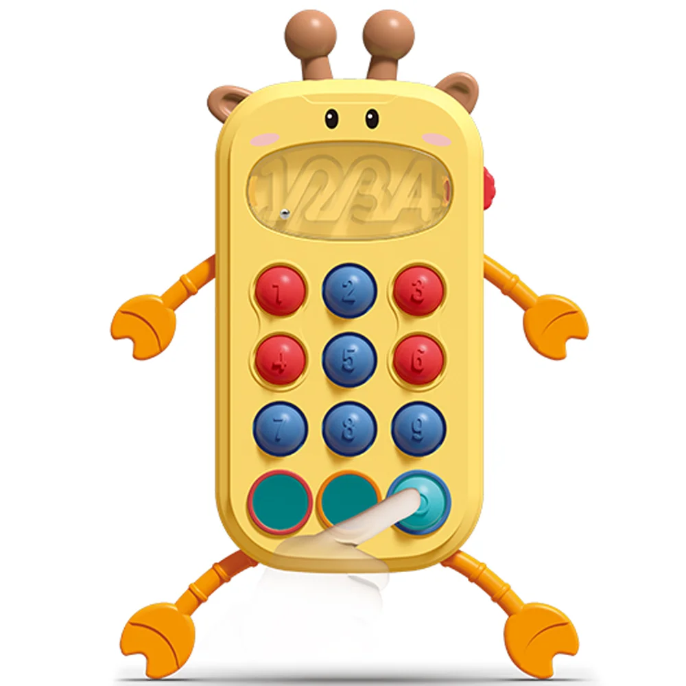 Education Toy Funny Press Game Silicone Sensory Baby Teether String Pull Number Cognition Quick Push Stress Relief Toys for Kids