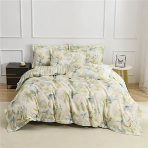 Luxury Custom Floral Print Bedsheet Cotton Bedding Sets Quilt Cover Set