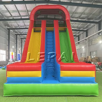 Giant inflatables party rental double lane inflatable colorful water slide for kids adults