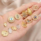 Charms Charms Good Quality 2021 Summer Trendy Hamsa Pendant 18K Gold Plated Turkish Evils Eye Bracelet Charms For DIY Jewelry Making