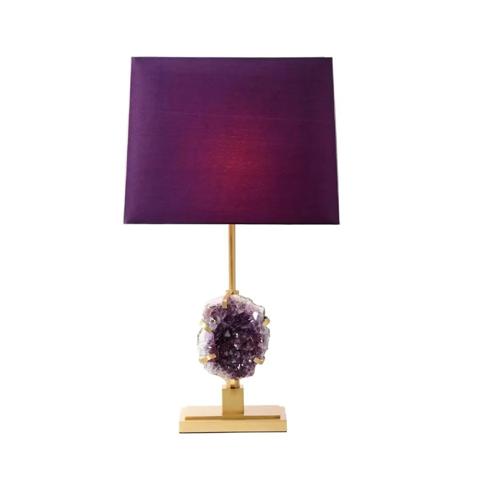 Contemporary Purple Precious Stone Fengshui Amethyst Table Lamp For High End Hotel Project Buy Amethyst Table Lamp