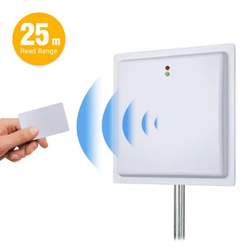 25m Long Range RFID Card Reader with RS232/485 WG26 Relay TCPIP 860~960mhz RFID UHF Reader Antenna for Vehicle Access Control