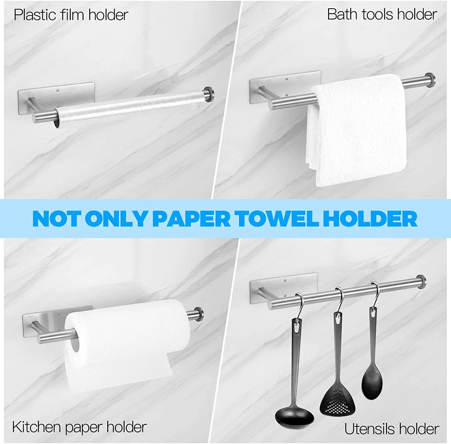 Toilet Paper Holder For Bathroom Stick Wall Paper Towel Dispenser