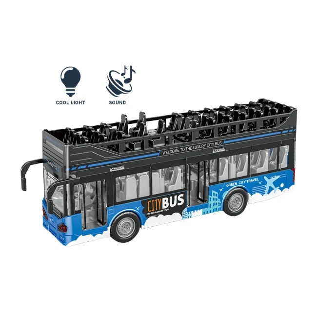 Multifunction Double Decker Traffic Bus Toy for Kids, Plastic